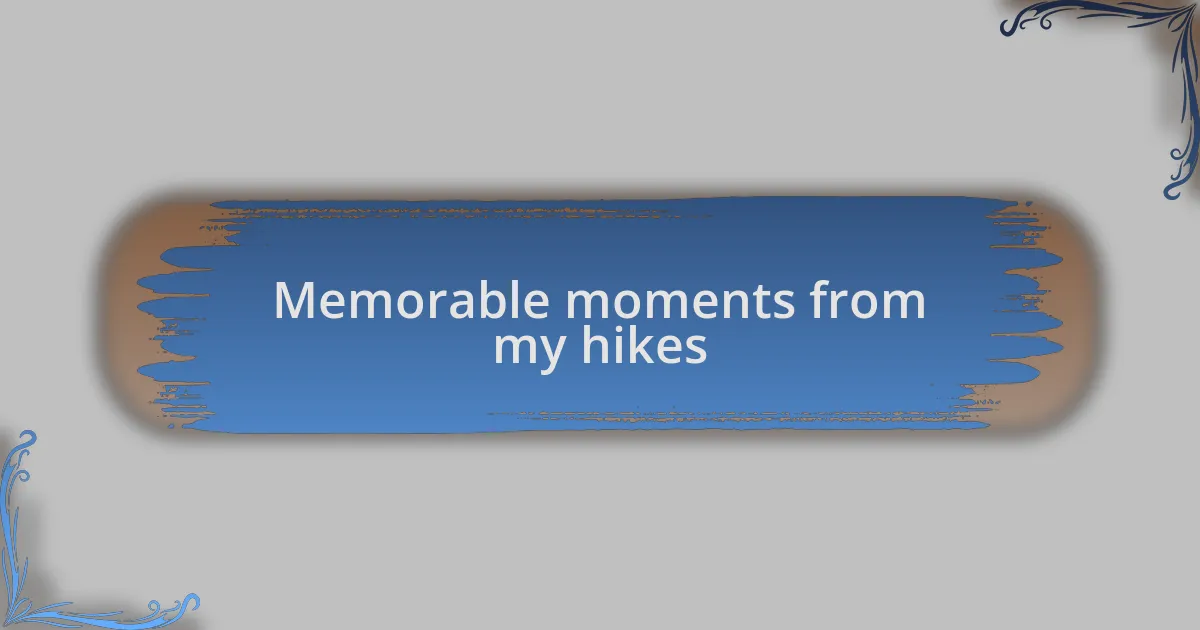 Memorable moments from my hikes